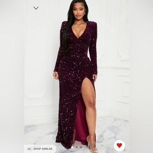 Formal Maxi Dress, Purple, Sz Small